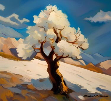 Arte digitale intitolato "Tree in Winter" da Michael C Bertsch, Opera d'arte originale, Lavoro digitale 2D