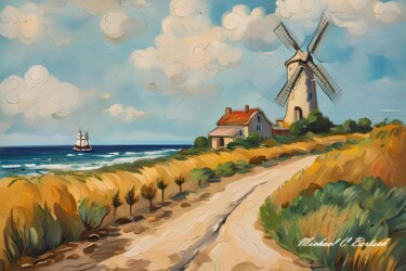 Digitale Kunst getiteld ""Windmill Beach"" door Michael C Bertsch, Origineel Kunstwerk, 2D Digital Work