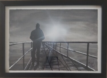 Картина под названием "Promenade sur le po…" - Michael Calon, Подлинное произведение искусства, Акрил