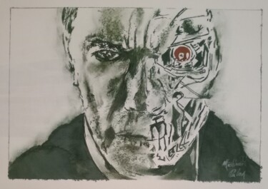 Картина под названием "Terminator" - Michael Calon, Подлинное произведение искусства, Чернила