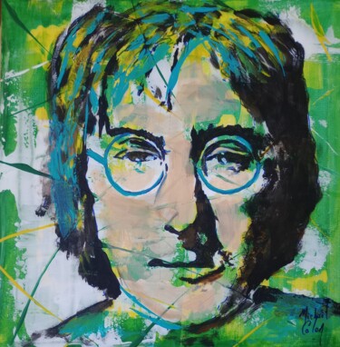 Картина под названием "John Lennon pop art" - Michael Calon, Подлинное произведение искусства, Акрил Установлен на Деревянна…