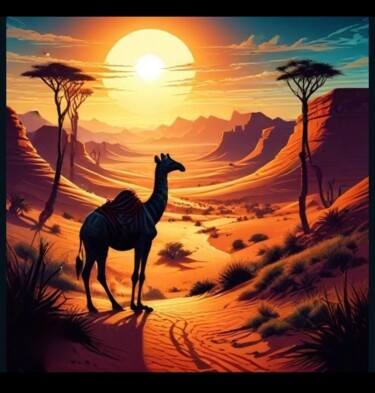 Digitale Kunst mit dem Titel "Afrique aventure 3" von Michael Calon, Original-Kunstwerk, KI-generiertes Bild
