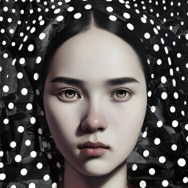 Painting titled "Polka Dots Fantasy1" by Michael Cheung, Original Artwork, Acrylic Mounted on Wood Stretcher frame