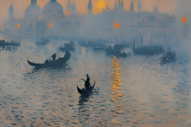 Malerei mit dem Titel "Impression Sunrise…" von Michael Cheung, Original-Kunstwerk, Acryl Auf Keilrahmen aus Holz montiert