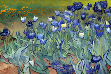 Картина под названием "Tulips" - Michael Cheung, Подлинное произведение искусства, Акрил