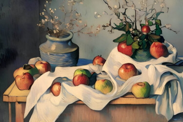 Pintura titulada "Тasty Apples" por Michael Cheung, Obra de arte original, Acrílico Montado en Bastidor de camilla de madera