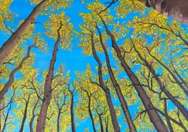 Malerei mit dem Titel "Vue d'en bas" von Michaël D'Auria, Original-Kunstwerk, Öl Auf Keilrahmen aus Holz montiert