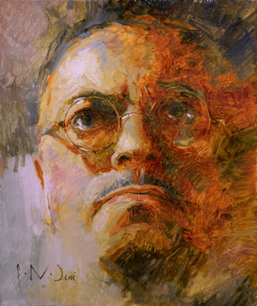 Malerei mit dem Titel "Автопортрет № 550" von Michael Denisov, Original-Kunstwerk, Öl