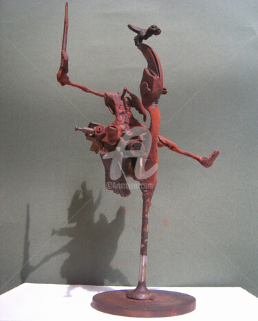 Sculpture intitulée "guerrier." par Michael Dumont, Œuvre d'art originale, Métaux