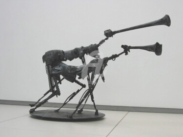 Sculpture intitulée "Couple pouet-pouet" par Michael Dumont, Œuvre d'art originale, Métaux