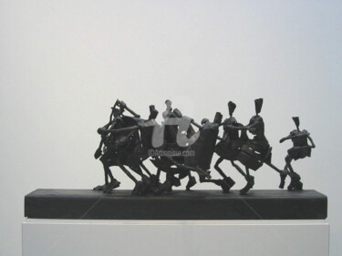 Sculpture titled "La traversée" by Michael Dumont, Original Artwork, Metals