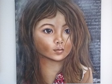Painting titled "Alice" by Myriam Cauvin, Original Artwork, Oil