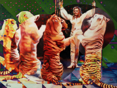 Painting titled "Circus -1" by Michael Hazin, Original Artwork, Oil