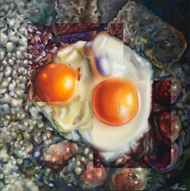 Malerei mit dem Titel "Food-11" von Michael Hazin, Original-Kunstwerk, Öl