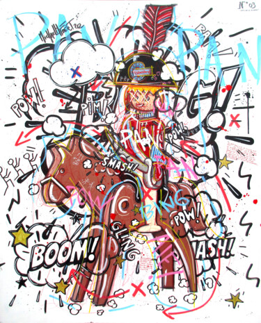 Картина под названием "Bang" - Michael Hebert, Подлинное произведение искусства, Акрил Установлен на Деревянная рама для нос…