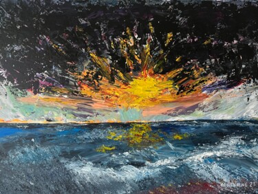 Peinture intitulée "Gewitter im Sonnenu…" par Michael Henning, Œuvre d'art originale, Acrylique