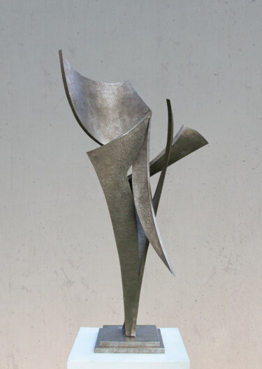 Sculpture intitulée "Walk on water" par Michael Hitschold, Œuvre d'art originale, Métaux