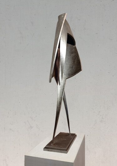 Sculptuur getiteld "WALK THE LINE" door Michael Hitschold, Origineel Kunstwerk, Metalen