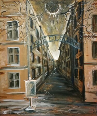 Painting titled "Rue de l'art à Mars…" by Michael Jiliak, Original Artwork, Acrylic