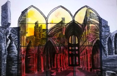 Schilderij getiteld "Ruines d'une ancien…" door Michael Jiliak, Origineel Kunstwerk, Acryl