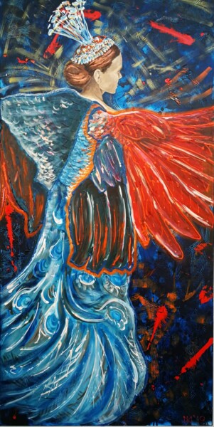 Картина под названием "Firebird" - Michael Jiliak, Подлинное произведение искусства, Акрил