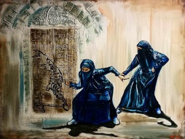 Painting titled "La porte inconnue" by Michael Jiliak, Original Artwork, Acrylic