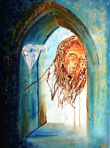 Картина под названием "L'image d'une fille…" - Michael Jiliak, Подлинное произведение искусства, Акрил