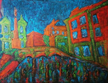 Картина под названием "Rome. Place d'Espag…" - Michael Jiliak, Подлинное произведение искусства, Акрил