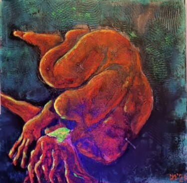 Peinture intitulée "Les racines" par Michael Jiliak, Œuvre d'art originale, Acrylique