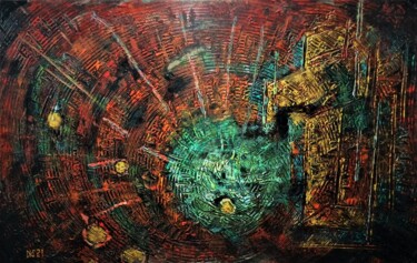 Painting titled "Route dans un tunne…" by Michael Jiliak, Original Artwork, Acrylic