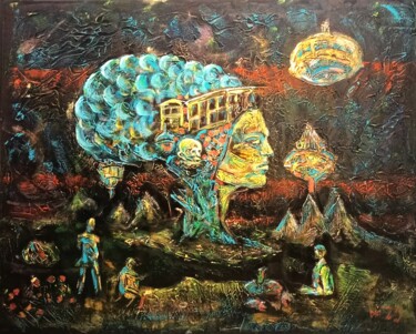 Pintura intitulada "Le surréalisme de l…" por Michael Jiliak, Obras de arte originais, Acrílico