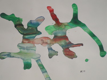 Painting titled "Crackle № 7: Green…" by Michael Karman, Original Art, Lacquer