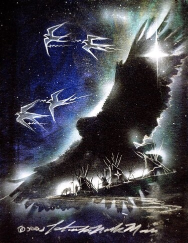 Schilderij getiteld "WarHawkz" door Michael Lee Willcuts, Origineel Kunstwerk, Airbrush