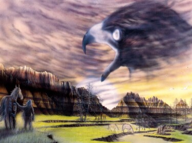 Peinture intitulée "In The Wind" par Michael Lee Willcuts, Œuvre d'art originale, Aérographe