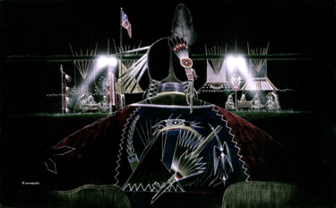 Schilderij getiteld "Lakota Traditional…" door Michael Lee Willcuts, Origineel Kunstwerk, Airbrush