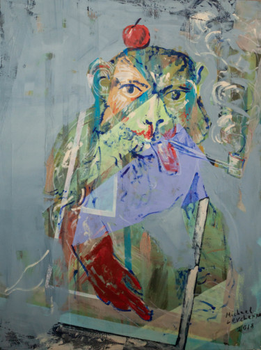 Painting titled "My morning philosop…" by Michael Levchenko, Original Artwork, Acrylic