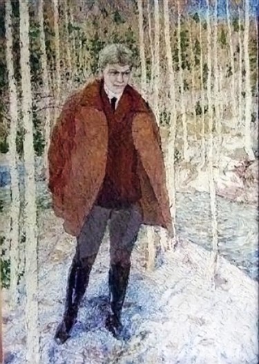 Painting titled "Sergey Esenin" by Michael Levin, Original Artwork, Oil
