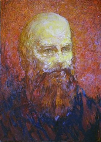 Painting titled "Dostoevsky" by Michael Levin, Original Artwork, Oil