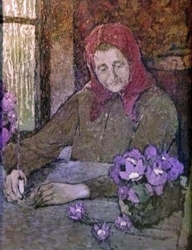 Painting titled "old women" by Michael Levin, Original Artwork, Oil