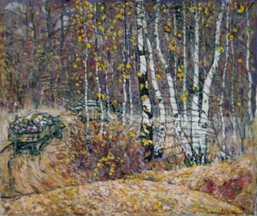 Painting titled "autumn" by Michael Levin, Original Artwork, Oil