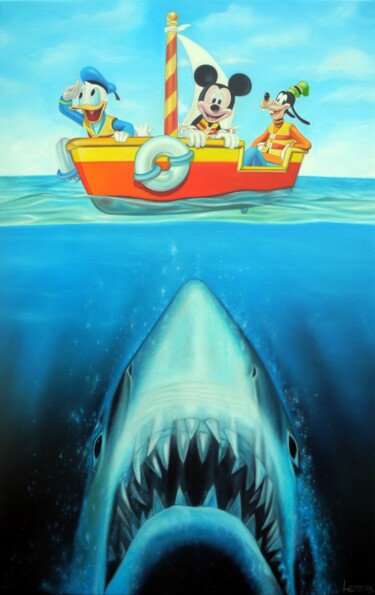 Malarstwo zatytułowany „"Jaws"” autorstwa Michael Loeb, Oryginalna praca, Olej