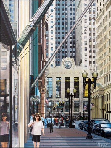 Картина под названием "Chicago Board Of Tr…" - Michael Neamand, Подлинное произведение искусства, Акрил Установлен на Деревя…