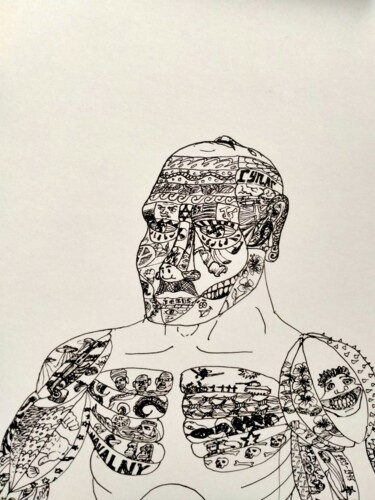 "A soulless marginal" başlıklı Tablo Michael Nosov tarafından, Orijinal sanat, Jel kalem