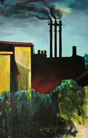 Schilderij getiteld "Unterwegs 1" door Michael Rehr-Hoffmann, Origineel Kunstwerk, Acryl