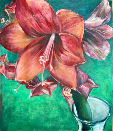 Painting titled "Amaryllis" by Michael Rehr-Hoffmann, Original Artwork, Acrylic