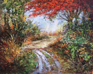 Painting titled "Countryside" by Michael Slutsker, Original Artwork, Oil