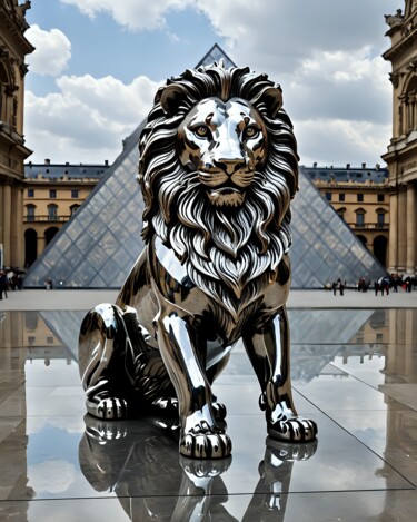 Arte digitale intitolato "LION PARIS" da Michael Szczepanik, Opera d'arte originale, Immagine generata dall'IA