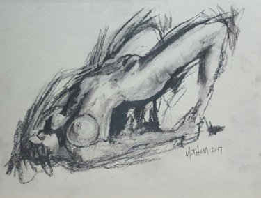 Desenho intitulada "Nude 00Z" por Michael Thom, Obras de arte originais, Carvão