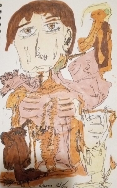 Desenho intitulada "Pulling at the thre…" por Michael Vazquez (Chef_le_vaz), Obras de arte originais, Tinta