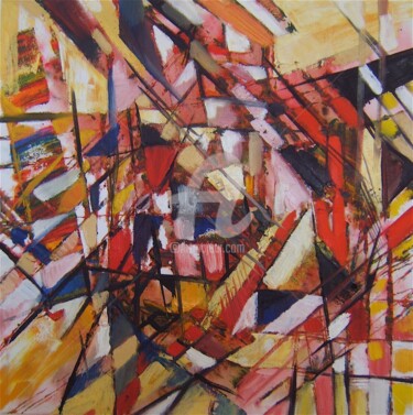 Peinture intitulée "abstrait 4 ways, re…" par Michael Wong Loi Sing, Œuvre d'art originale, Huile
